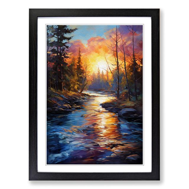 River Impressionism - Print Alpen Home Size: 34cm H x 25cm W x 2cm D, Format: Black Framed on Productcaster.