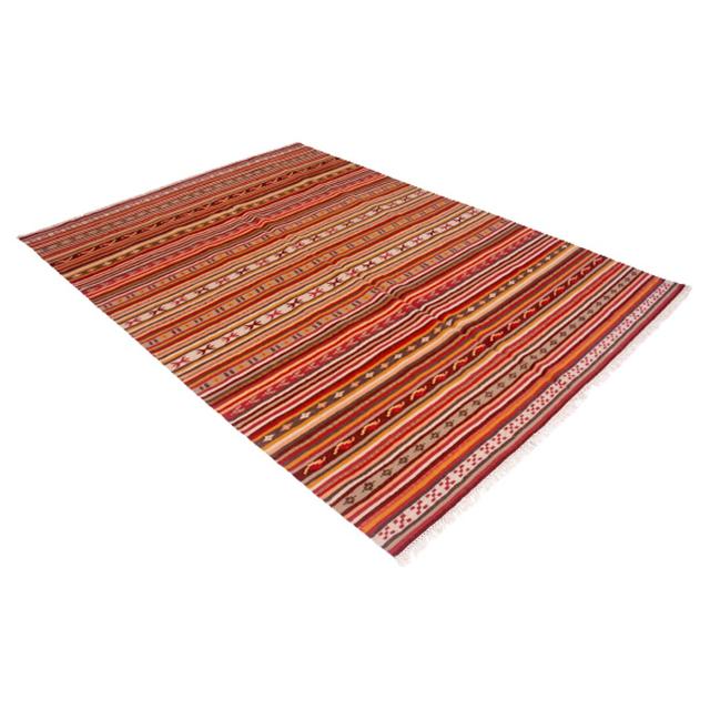 Burdick Vintage Handmade Kilim Wool Red/White Rug Gracie Oaks Rug Size: Rectangle 170 x 250cm on Productcaster.