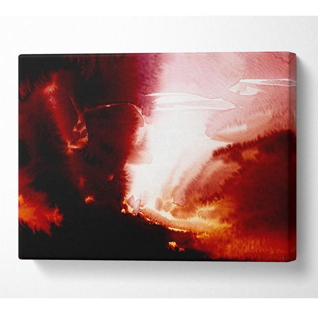 Sun Through The Clouds Red - Wrapped Canvas Art Prints Metro Lane Size: 81cm H x 121.9cm W x 10cm D on Productcaster.