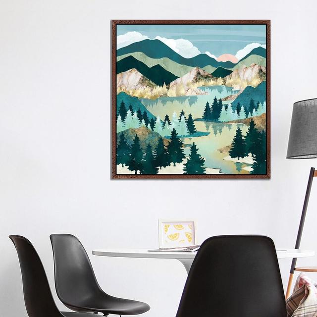 Winter Sun - Graphic Art Print on Canvas Alpen Home Format: Classic Brown Wood Framed, Size: 93.98cm H x 93.98cm W x 3.81cm D on Productcaster.