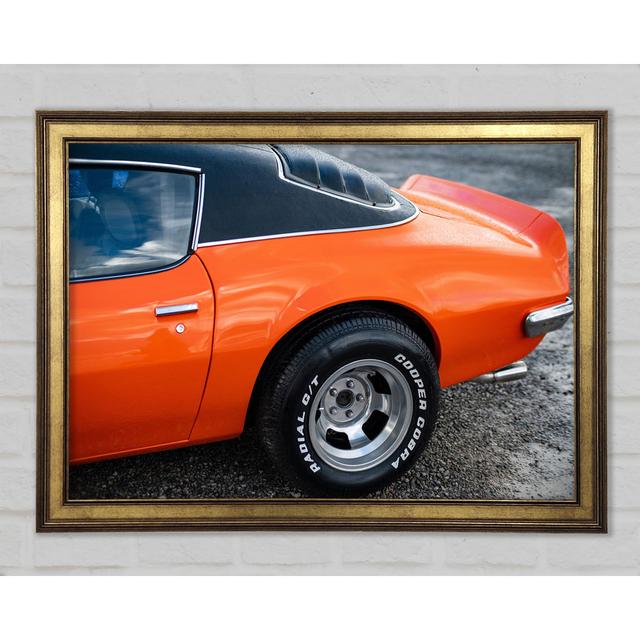 Orange End Of Classic Car - Single Picture Frame Art Prints Ebern Designs Size: 42cm H x 59.7cm W x 1.5cm D on Productcaster.