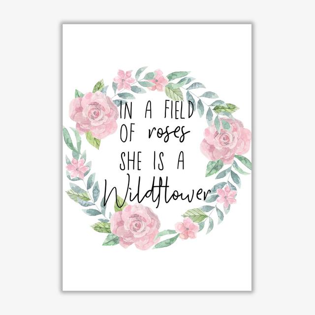 Wildflower Floral - Graphic Art Print on Paper East Urban Home Size: 42 cm H x 30 cm W x 1 cm D, Format: No Frame on Productcaster.