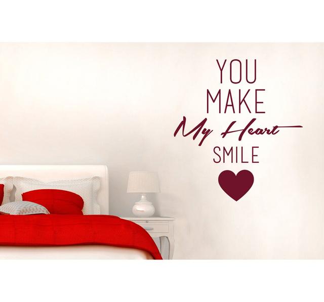 You Make My Heart Smile Wall Sticker Happy Larry Colour: Burgundy on Productcaster.