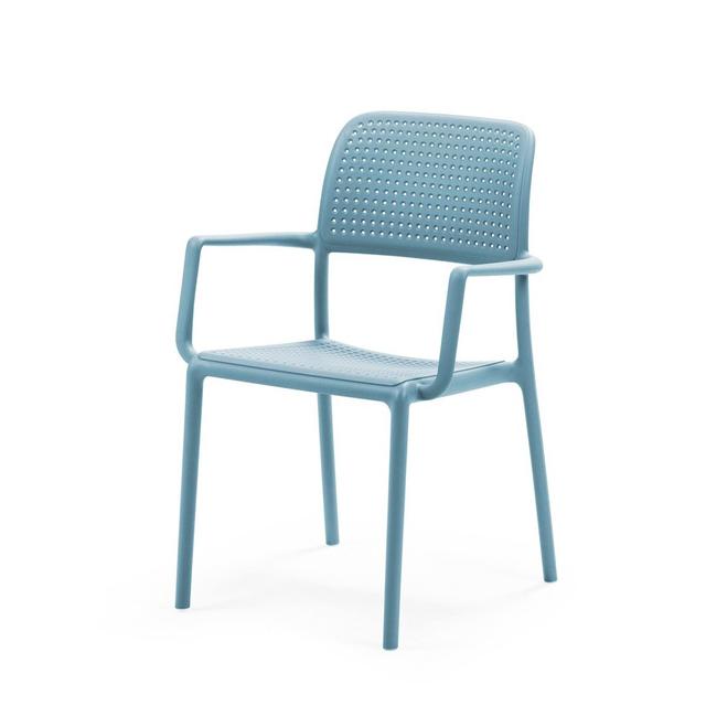 Chasewych Stacking Patio Dining Armchair with Cushion Metro Lane Colour: Celeste on Productcaster.