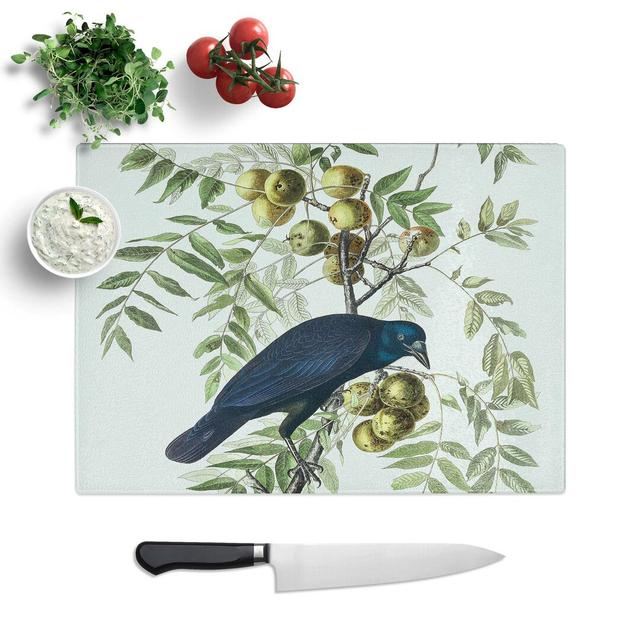 Tempered Glass American Crow Chopping Board East Urban Home Size: 39 cm W x 28.5 cm L on Productcaster.