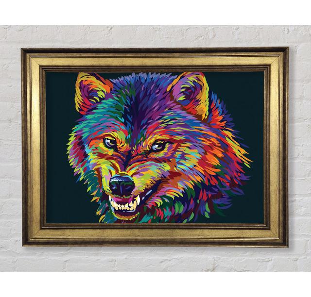 Growling Wolf Colour - Single Picture Frame Art Prints Bright Star Size: 42cm H x 59.7cm W x 8cm D on Productcaster.