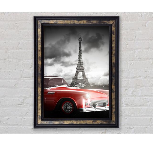 Eiffel Tower Retro Car - Single Picture Frame Art Prints Ebern Designs Size: 254cm H x 359.15cm W on Productcaster.