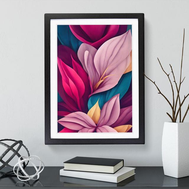 Snazzy Flowers - Picture Frame Graphic Art Marlow Home Co. Frame Colour: Black, Size: 64cm H x 46cm W x 2cm D on Productcaster.