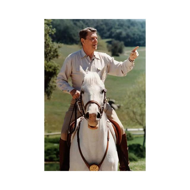 Photo of President Ronald Reagan on Horseback by Stocktrek Images - Wrapped Canvas Art Prints Ebern Designs on Productcaster.