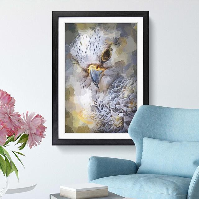 Hawk Bird in a Golden Light in Abstract - Picture Frame Graphic Art Print on MDF East Urban Home Size: 87cm H x 62cm W x 2cm D, Frame Option: Black Fr on Productcaster.