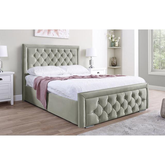 Agusta Upholstered Bed Rosdorf Park Colour: Silver, Size: Small Double (4') on Productcaster.