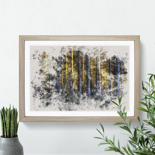 Sunlight Forest Vol.4 Watercolour - Picture Frame Graphic Art East Urban Home Frame Option: Oak, Size: 36cm H x 48cm W x 2cm D on Productcaster.