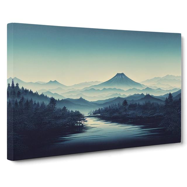 Japanese Forest Mountains - Wrapped Canvas Graphic Art Alpen Home Size: 35cm H x 50cm W x 3cm D on Productcaster.