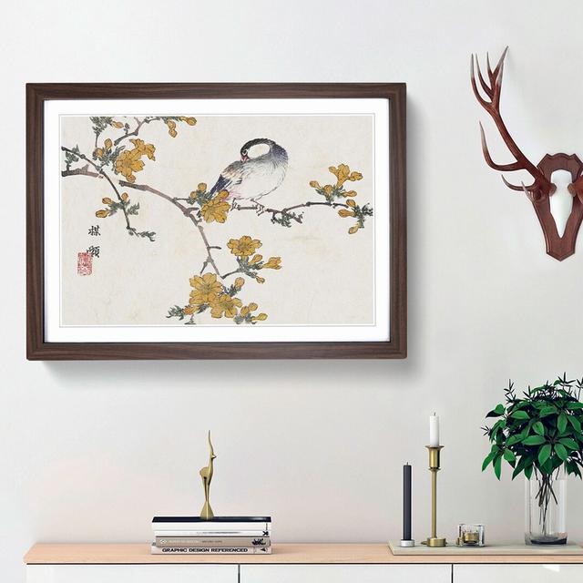 A Bird in a Blossoming Tree by Kono Bairei - Picture Frame Painting Print on Paper East Urban Home Size: 24cm H x 33cm W x 2cm D, Frame Option: Walnut on Productcaster.