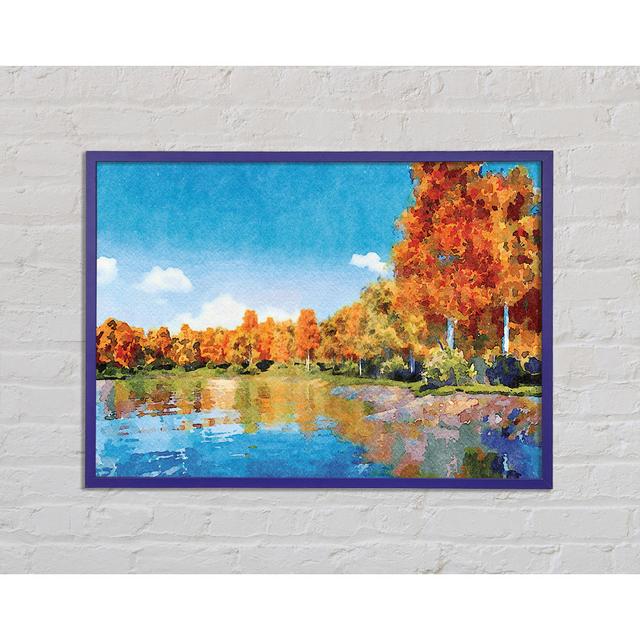 Vibrant Orange Trees - Single Picture Frame Art Prints Ophelia & Co. Size: 29.7cm H x 42cm W x 2cm D on Productcaster.