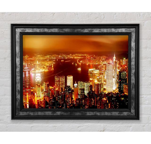 Hong Kong Harbour Nights Framed Print Bright Star Size: 21cm H x 42cm W x 8cm D on Productcaster.