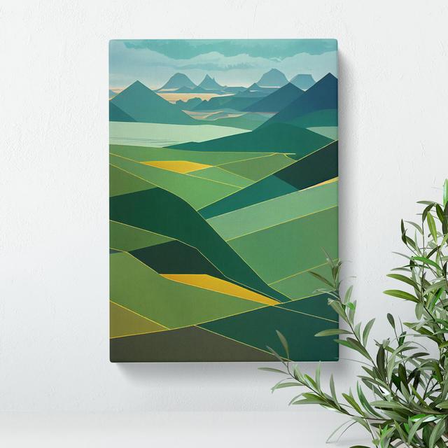 Tranquil Abstract Mountain Landscape No.3 Metro Lane Format: Wrapped Canvas, Size: 60cm H x 40cm W, Matte Colour: No Matte on Productcaster.