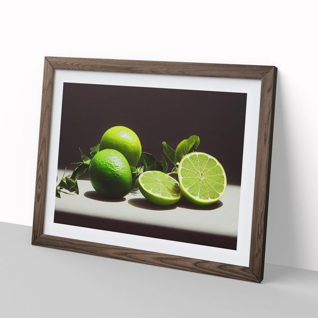 Sliced Lime Fruit - Picture Frame Photograph 17 Stories Size: 46cm H x 64cm W x 2cm D, Frame Colour: Walnut on Productcaster.