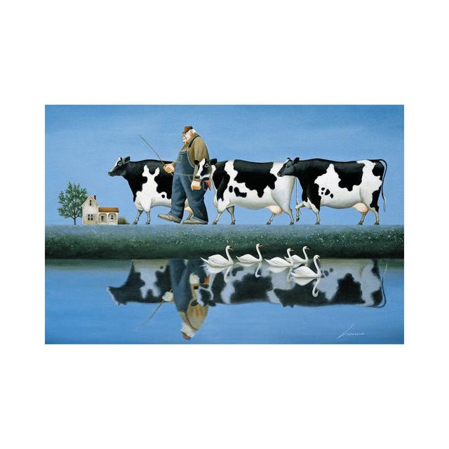 Delta Cows by Lowell Herrero - Wrapped Canvas Painting Brambly Cottage Size: 30.48cm H x 45.72cm W x 1.91cm D on Productcaster.