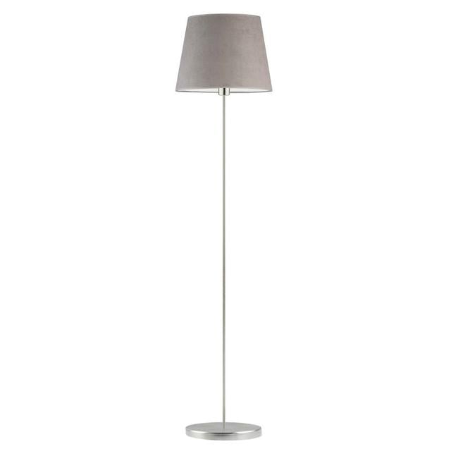 162 cm Stehlampe Alfiero Brayden Studio Gestellausführung: Chrom, Schirmfarbe: Grau on Productcaster.