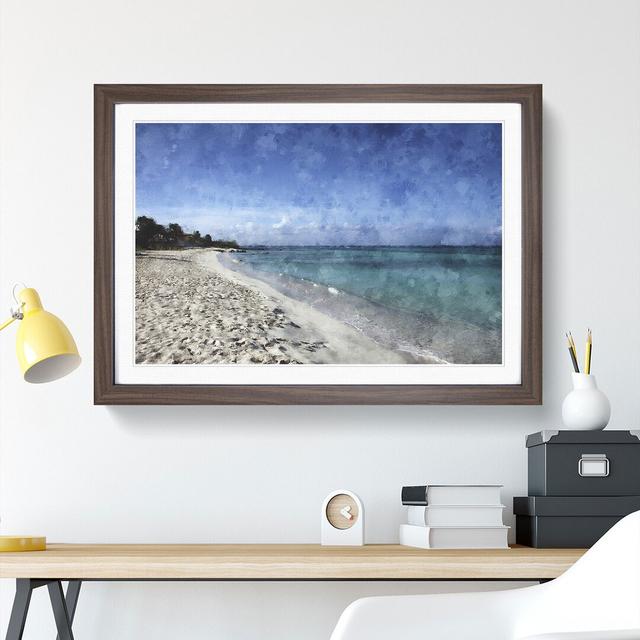 Beach in Aruba - Picture Frame Painting East Urban Home Frame Option: Walnut Framed, Size: 36cm H x 48cm W x 2cm D on Productcaster.