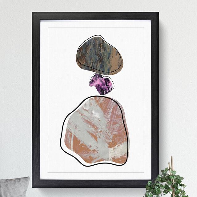 Trio of Rocks - Picture Frame Graphic Art East Urban Home Frame Option: Black, Size: 36cm H x 27cm W x 2cm D on Productcaster.