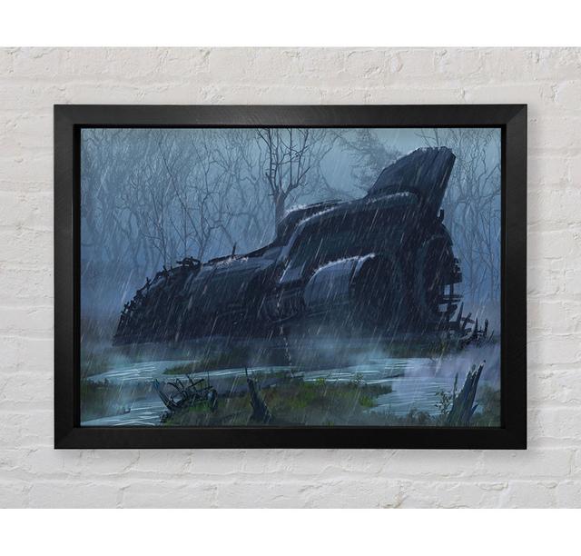 Spaceship In The Rain - Single Picture Frame Art Prints Rosalind Wheeler Size: 84.1cm H x 118.9cm W x 3.4cm D on Productcaster.