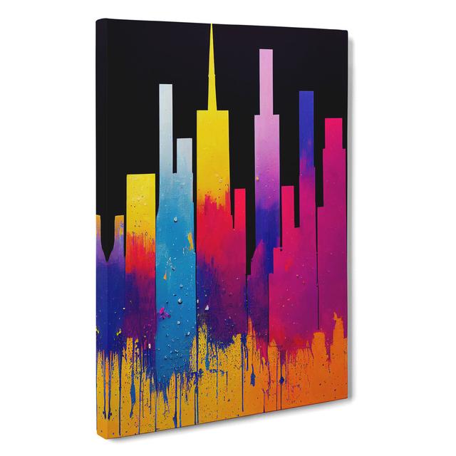 XC1022-1409X City Skyline Colours No.1 Abstract - Print Metro Lane Size: 60cm H x 40cm W x 3cm D on Productcaster.