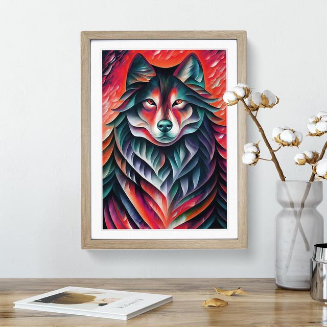 Wolf Portrait No.2 - Picture Frame Graphic Art Alpen Home Size: 34cm H x 25cm W, Frame Colour: Beige on Productcaster.