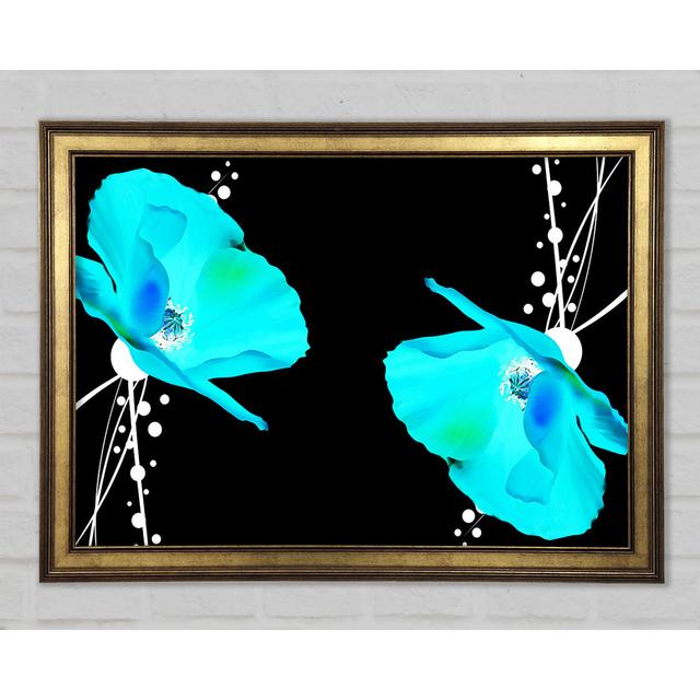 Blue Poppy Abstract - Single Picture Frame Art Prints Marlow Home Co. Size: 84.1cm H x 118.9cm W x 1.5cm D on Productcaster.