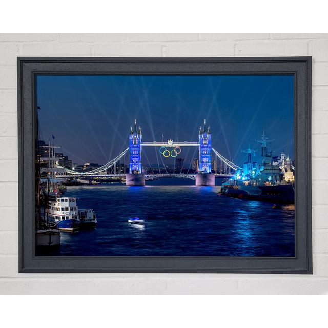 Tower Bridge Olympic Lighting London - Single Picture Frame Art Prints Brayden Studio Size: 29.7cm H x 42cm W x 1.5cm D on Productcaster.