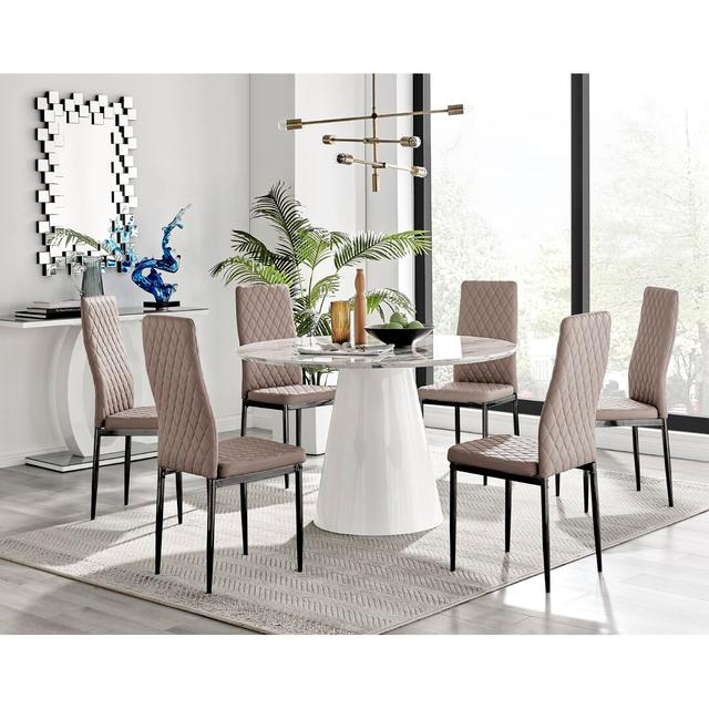 Tierra 6 - Person Dining Set Canora Grey Colour (Chair): Cappuccino/Black on Productcaster.