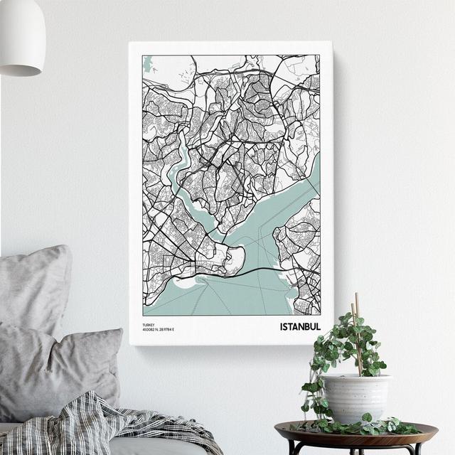 Map Istanbul Turkey - Wrapped Canvas Graphic Art East Urban Home Size: 60cm H x 40cm W x 3cm D on Productcaster.