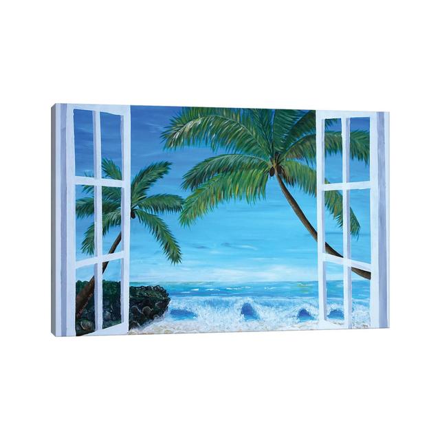 Caribbean Hideaway Seaview Window Dreams Highland Dunes Size: 30.48cm H x 45.72cm W x 1.91cm D on Productcaster.