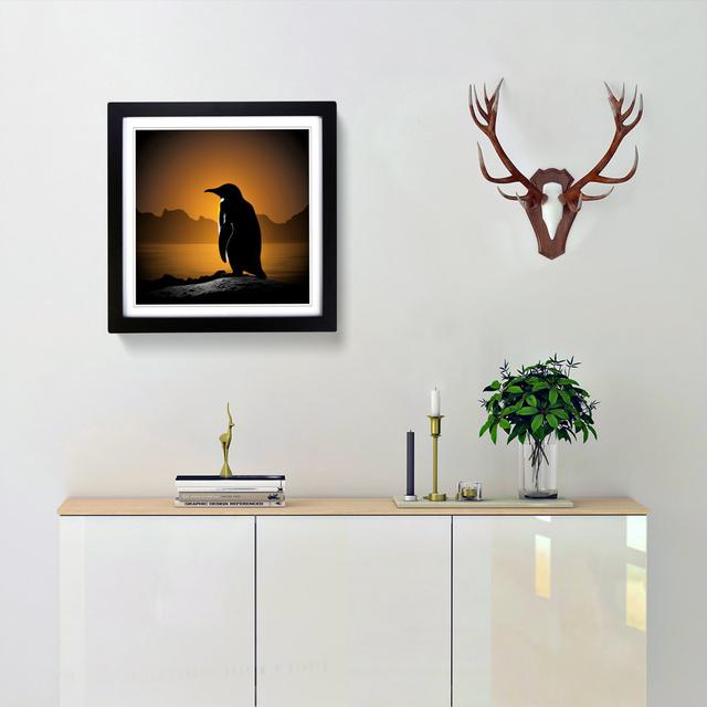 Penguin Silhouette - Single Picture Frame Print on Wood Alpen Home Frame Colour: Black on Productcaster.