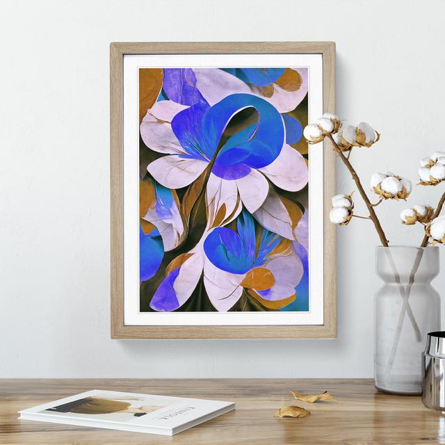 Beautiful Abstract Flowers No.2 - Picture Frame Painting Marlow Home Co. Size: 64cm H x 46cm W x 2cm D, Frame Colour: Oak Framed on Productcaster.