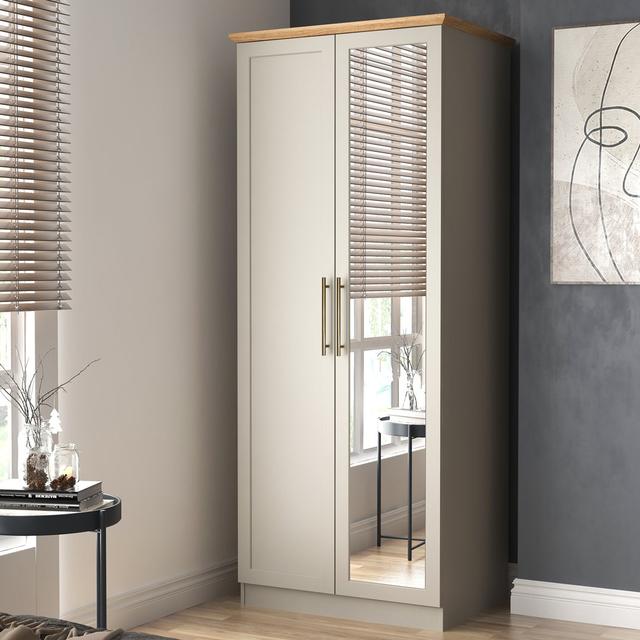 CLEVERTON 2 Door Wardrobe CLEVERTON Finish: Grey on Productcaster.