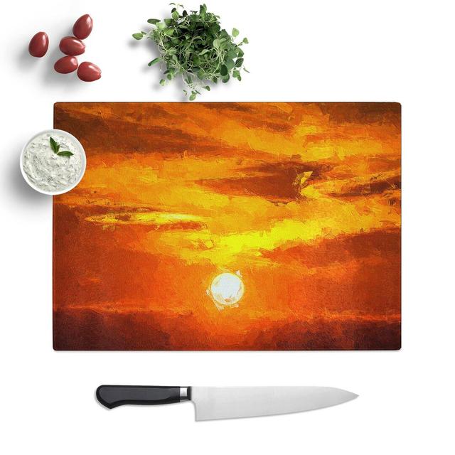 Tempered Glass Striking Sunset Chopping Board East Urban Home Size: 28.5 cm W x 20 cm L on Productcaster.