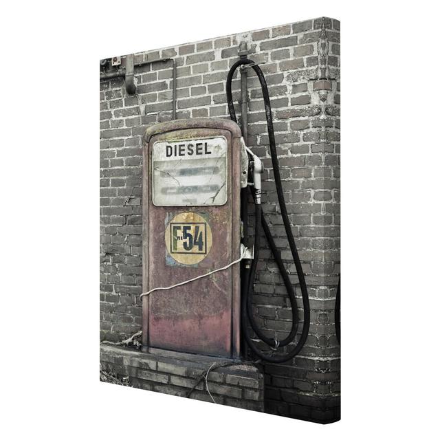 Petrol Station - Wrapped Canvas Graphic Art Print East Urban Home Size: 90cm L x 60cm W on Productcaster.