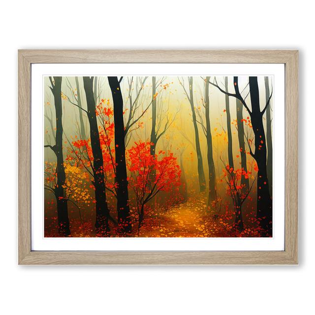 Flowing Autumn Forest - Picture Frame Graphic Art Alpen Home Size: 34cm H x 46cm W x 2cm D, Frame Colour: Oak on Productcaster.