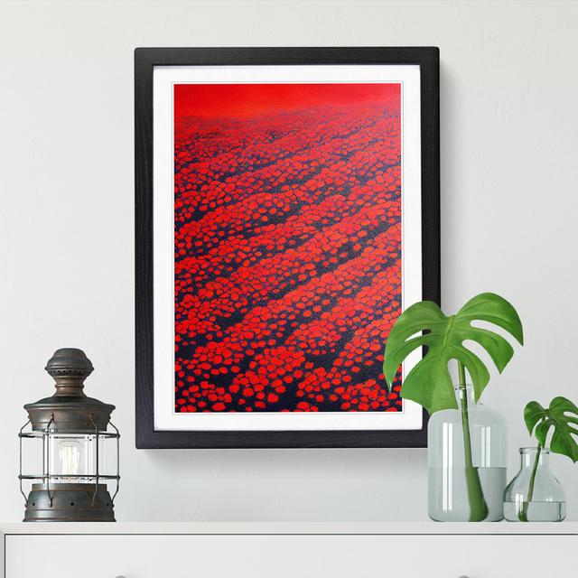 Lemorris Poppy Flower Field Modern Vol.2 - Single Picture Frame Print ClassicLiving Size: 64cm H x 46cm W x 2cm D, Format: Oak on Productcaster.