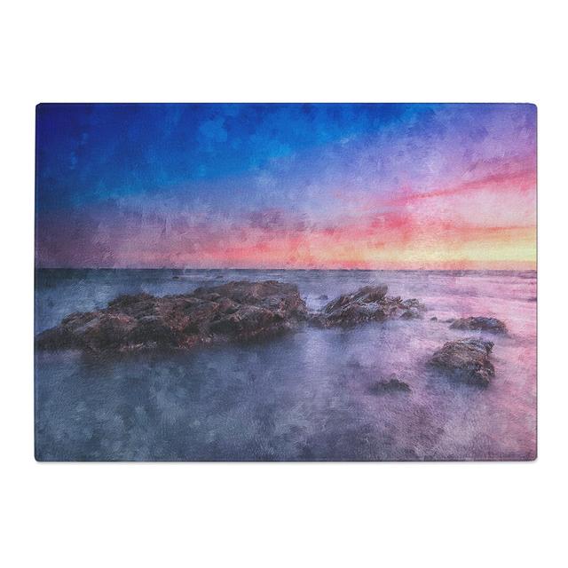 Tempered Glass Sunset in Malaga Spain Chopping Board East Urban Home Size: 20 cm x 28.5 cm on Productcaster.