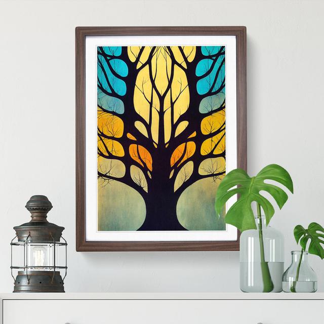 Bold Abstract Tree No.1 - Single Picture Frame Print Marlow Home Co. Size: 64cm H x 46cm W x 2cm D, Frame Colour: Walnut on Productcaster.