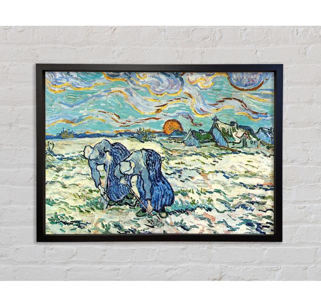 Van Gogh Zwei graben ein Grab im Schnee - Druck Marlow Home Co. Größe: 84,1 cm H x 118,9 cm B x 3,3 cm T on Productcaster.