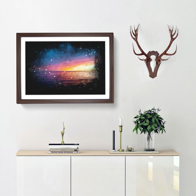 California Sunset - Picture Frame Graphic Art Print East Urban Home Size: 62cm H x 87cm W x 2cm D, Frame Option: Walnut Framed on Productcaster.