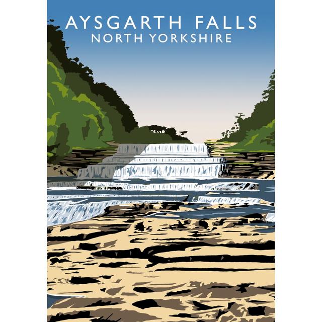 Aysgarth Falls 2 by Richard O'Neil - Graphic Art Print on Paper East Urban Home Format: No Frame, Size: 50 cm H x 40 cm W x 1 cm D on Productcaster.