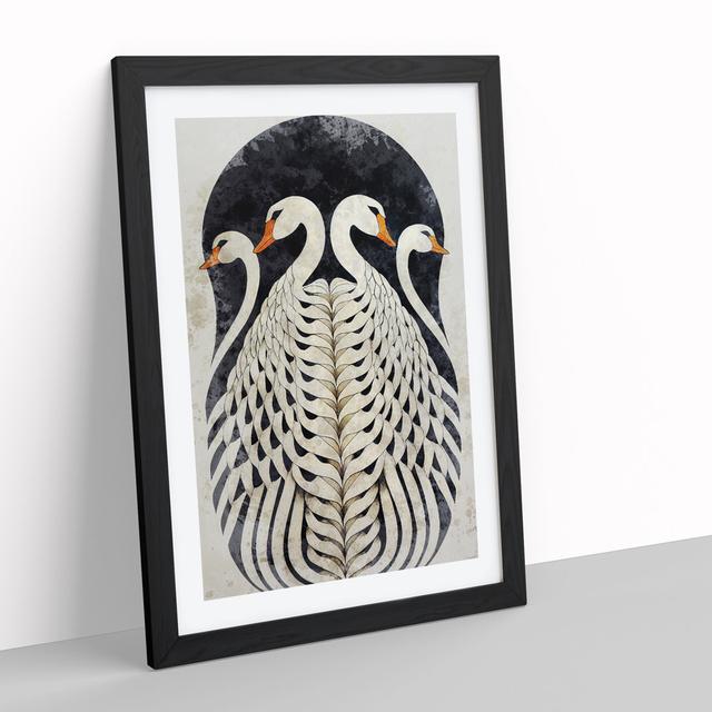 Deco Swan - Picture Frame Graphic Art ClassicLiving Size: 46cm H x 34cm W x 2cm D, Frame Colour: Black on Productcaster.