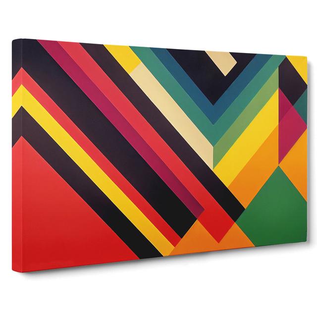 Retro Abstract Art - Wrapped Canvas Graphic Art Metro Lane Size: 40cm H x 60cm W x 3cm D on Productcaster.