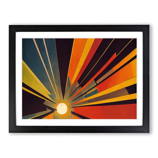 Abstract Sunset Sun Vol.8 - Picture Frame Graphic Art Metro Lane Size: 46cm H x 64cm W x 2cm D, Frame Colour: Black Framed on Productcaster.