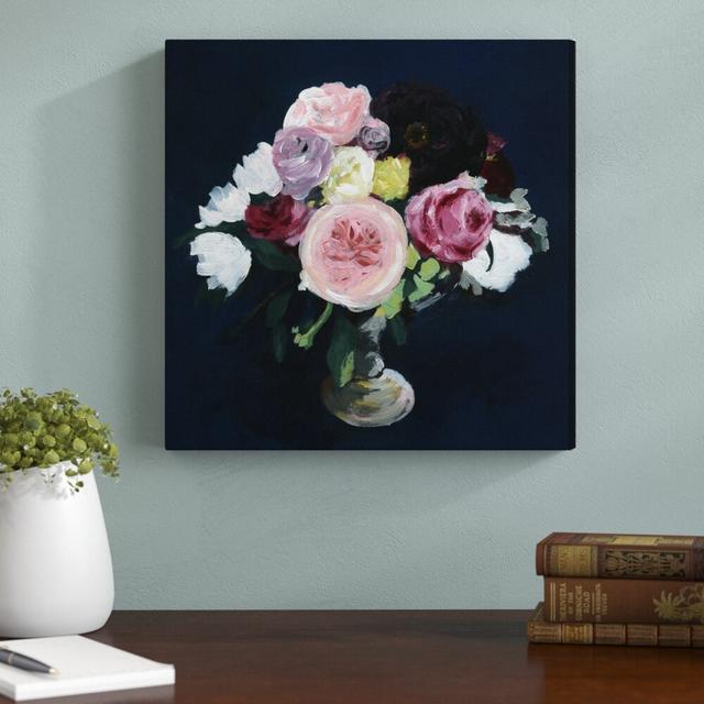 Night Bouquet - Wrapped Canvas Painting Print East Urban Home Size: 41cm H x 41cm W x 4cm D on Productcaster.